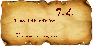 Tuma Lóránt névjegykártya