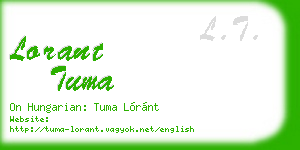 lorant tuma business card
